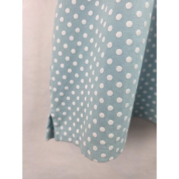 Tommy Hilfiger Womens Polo Golf Shirt Size XXL Light Blue Polka Dot Short Sleeve - Picture 5 of 10